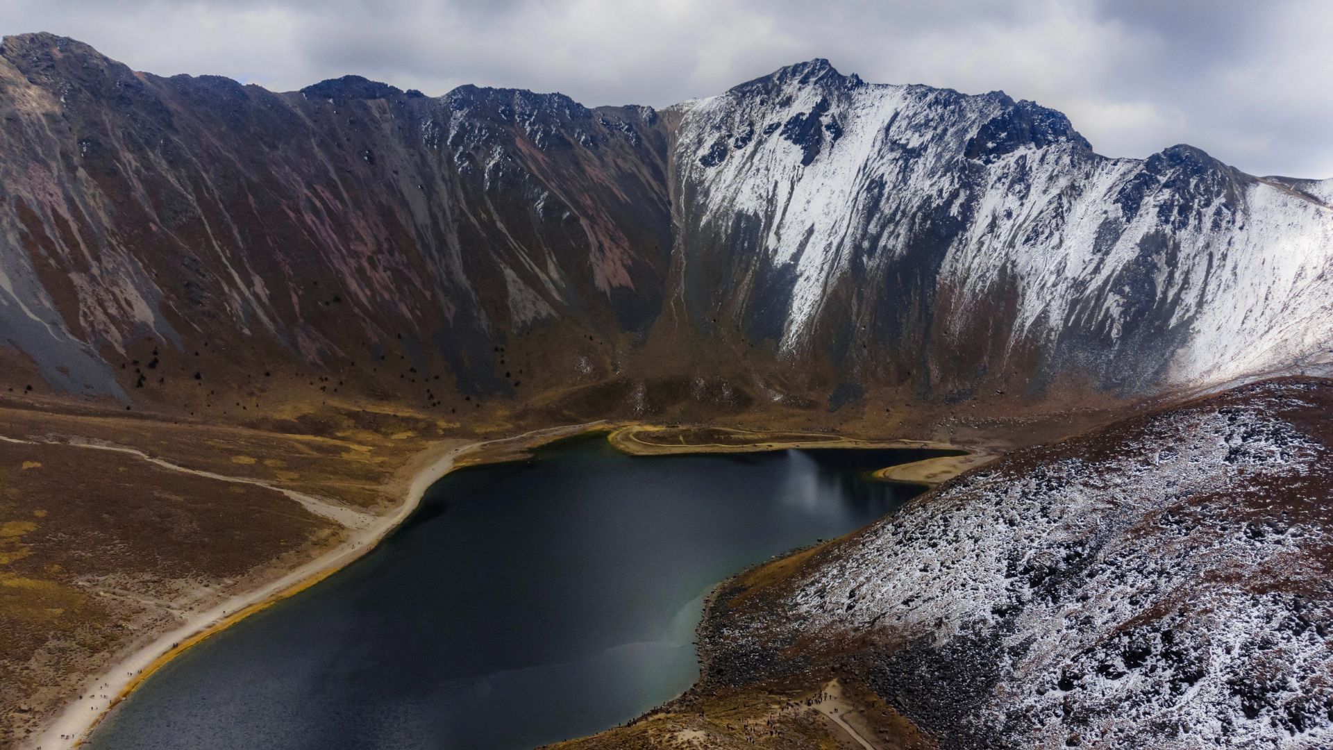 a view of a snow covered mountain